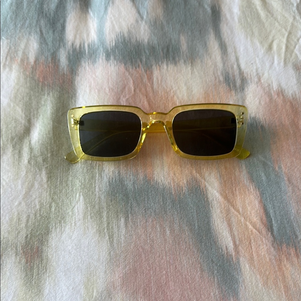 Yellow Rectangular Sunglasses